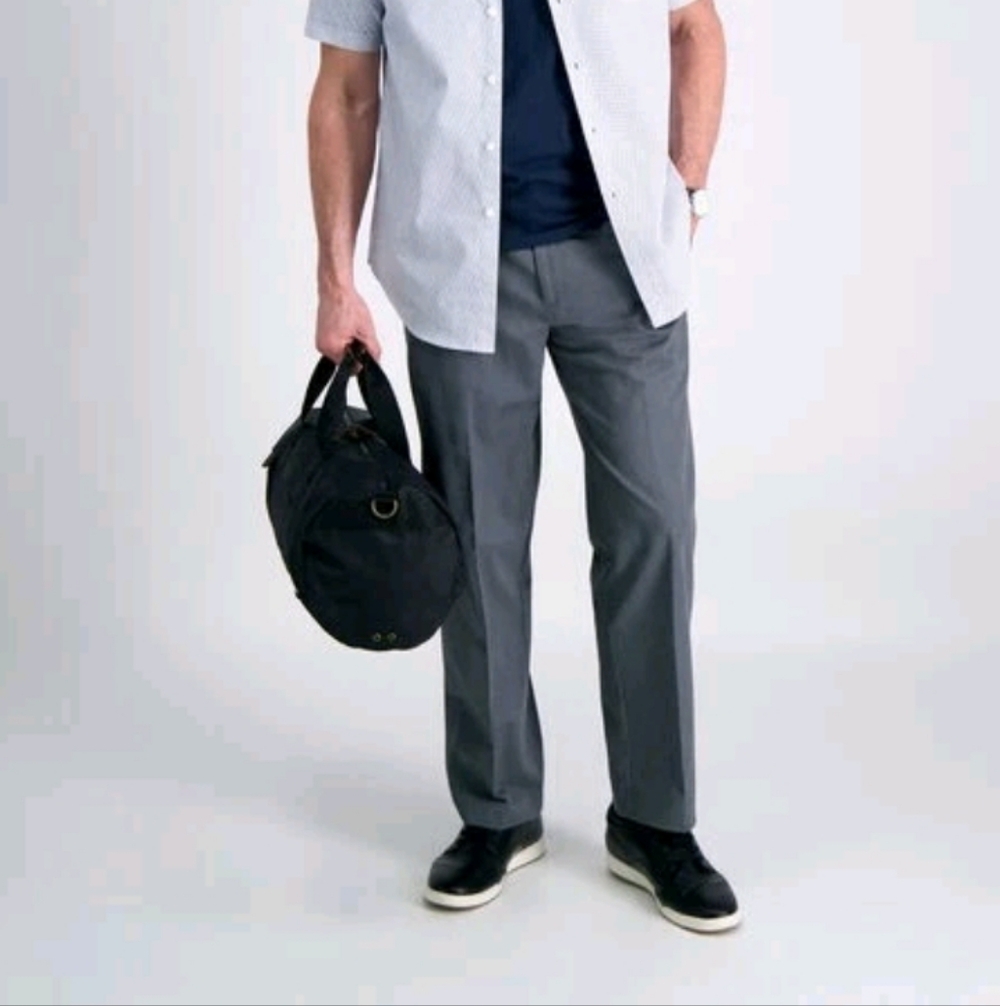 Haggar size 40×32 No-Iron Khaki Heather Flat front, men's